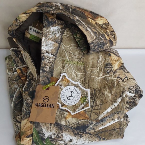 'MEG.OUTDOORS' HUNT-GEAR INSULATED HOODIE CAMO COAT 'REALTREE EDGE' FULL-ZIP - Picture 13 of 16